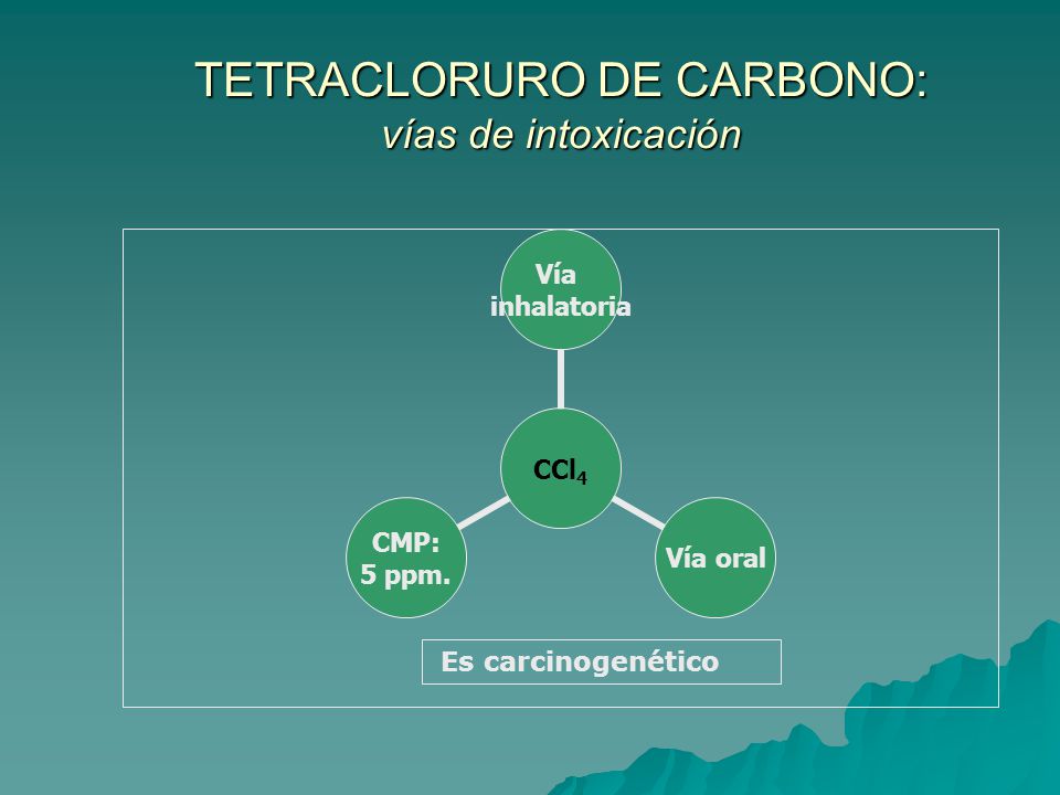 intoxicacion con tetracloruro de carbono